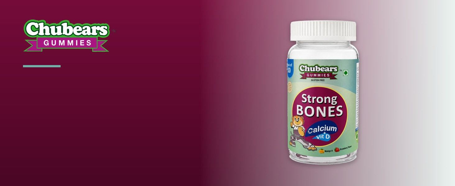 Strong Bones bottle on a plum background