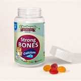 Open bottle with calcium gummies