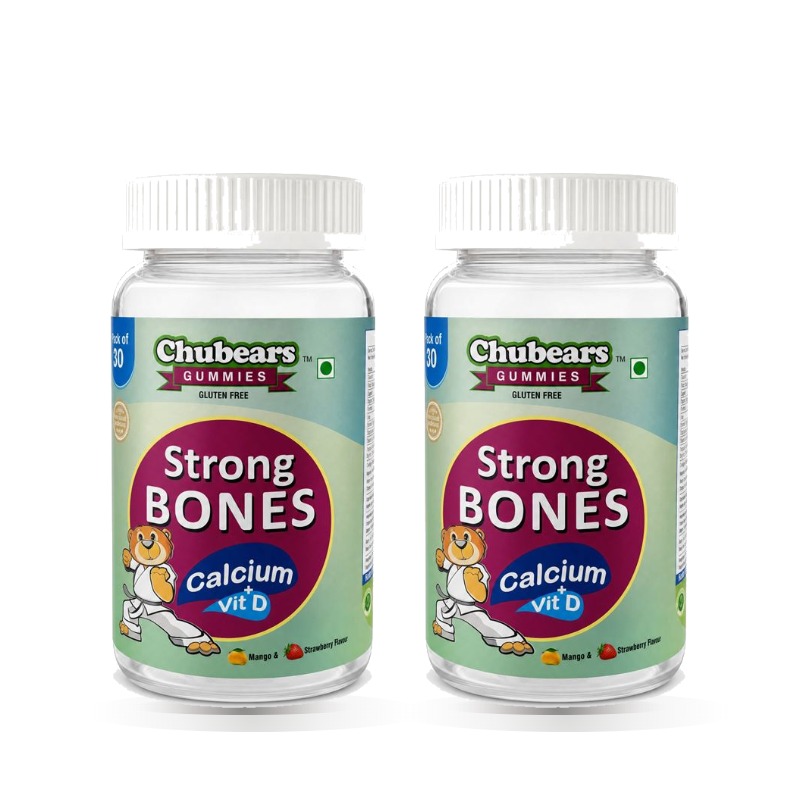 Chubears Calcium + Vitamin D gummies, pack of 2 bottles