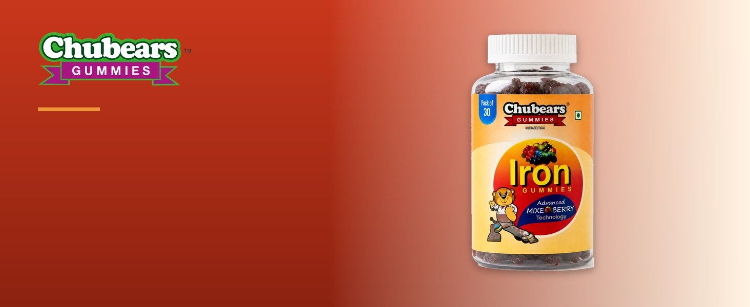 Chubears Iron bottle on a red background